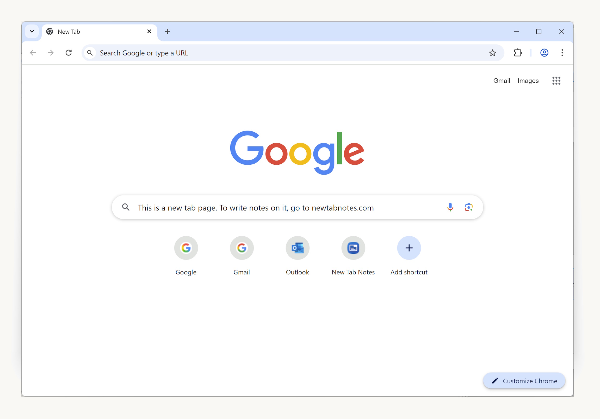 A New Tab Page in Google Chrome